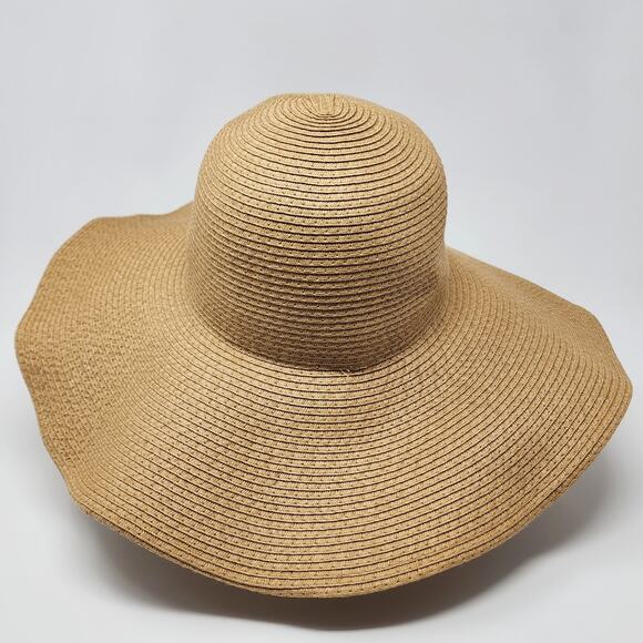 Peter Grimm Ashley Wire Rim Oversized Packable Raffia Sun Hat. EUC. One Size - Picture 5 of 9